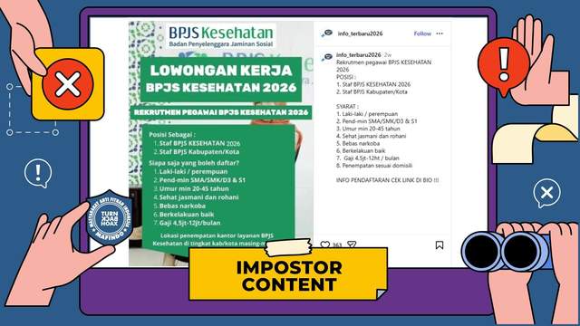 Hoaks Pendaftaran Lowongan Pekerjaan BPJS Kesehatan Tahun 2026