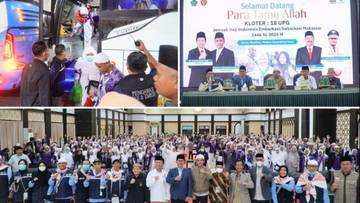 Jemaah Haji Sulbar Disambut Meriah di Embarkasi Makassar