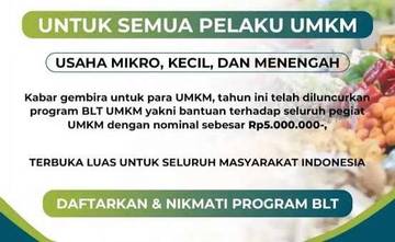 Hoaks Tautan Pendaftaran BLT UMKM Rp5 Juta 