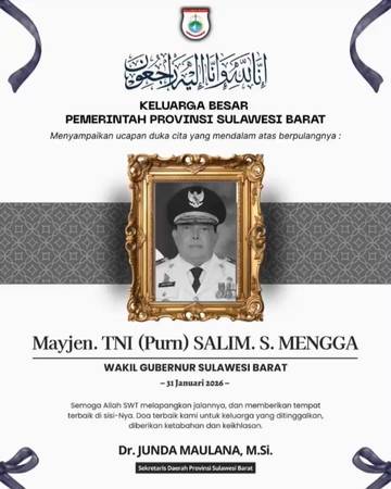 Kabar Duka, Wagub Sulbar  Salim S Mengga Meninggal Dunia