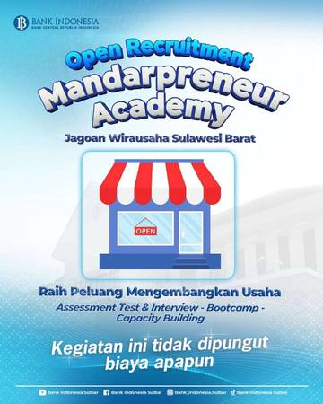 BI Sulbar Luncurkan MandarPreneur Akademi  UMKM