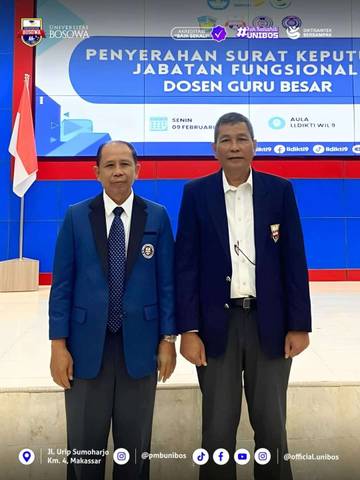 Dua Dosen Universitas Bosowa Resmi Jadi Guru Besar
