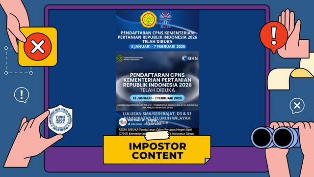 Hoaks Pendaftaran CPNS Kementrian Pertanian 2026