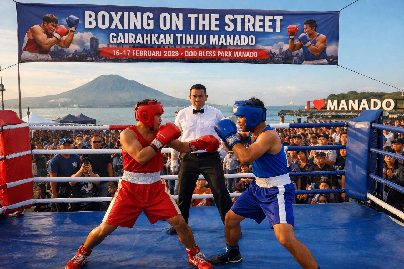 Boxing On The Street Gairahkan Tinju Manado