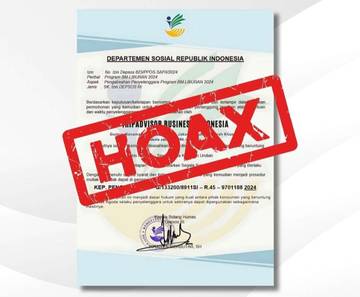Hoaks Undian Gratis Berhadiah Mengatasnamakan Kemensos