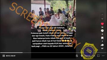 Hoaks Aturan Tiidak Boleh Menikah Hari Sabtu, Minggu dan Hari Libur