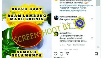 Hoaks Tepung Tapioka dan Gula Merah Mengobati Sakit Lambung