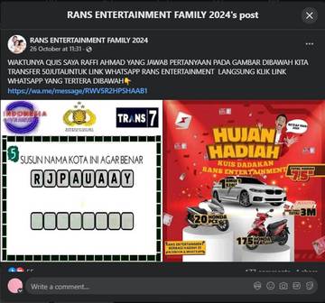 Hoaks “Giveaway” Mengatasnamakan Rans Entertainment 