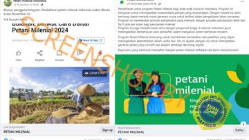Hoaks Pendaftaran Petani Milenial dengan Tautan