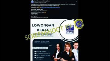 Hoaks Lowongan Pekerjaan PT Gudang Garam
