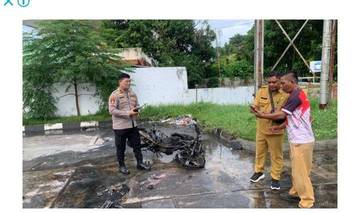 Kebakaran Motor di SPBU Dendengan Dalam