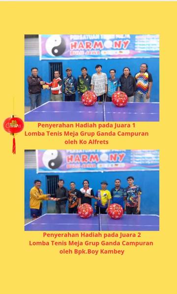 Pemenang Pertandingan Tenis Meja Grup Ganda Campuran