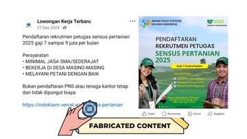 Hoaks Rekrutmen Petugas Sensus Pertanian