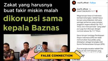 Hoaks Dana Zakat Dikorupsi Kepala Baznas
