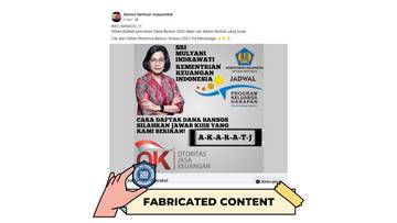 Hoaks Pencairan Dana Bansos Kemenkeu