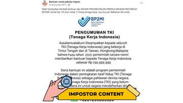Hoaks Bantuan dari Pemerintah untuk TKI