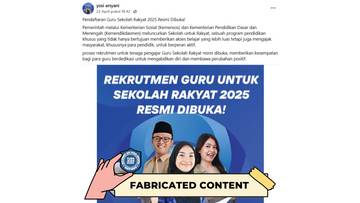 Hoaks Tautan Pendaftaran Guru Sekolah Rakyat