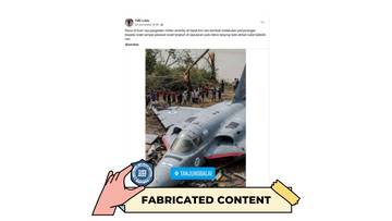 Hoaks Pesawat Tempur Israel Jatuh di Tanjung Balai