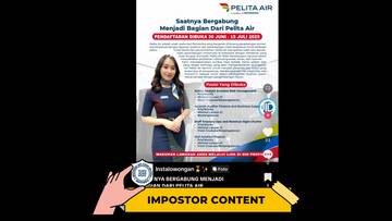 Hoaks Tautan Pendaftaran Lowongan Kerja Pelita Air