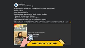 Hoaks Tautan Pendaftaran CPNS Kementerian Imigrasi