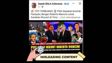 Hoaks PSSI Tunjuk Mancini Gantikan Kluivert