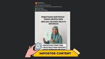 Hoaks Tautan Pendaftaran Pemutihan Sertifikat Tanah Gratis 2025