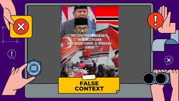 Cek Fakta: Hoaks Prabowo Lepaskan Aceh Beredar Luas