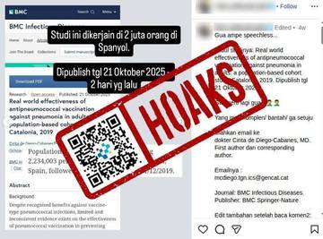 Hoaks Vaksin PCV Meningkatkan Risiko Pneumonia dan Kematian