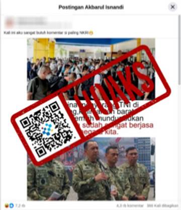 Hoaks TNI Sebut Cina Sangat Berharga untuk Indonesia