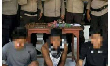 Polsek Mapanget Amankan Tiga Pemuda dan Barang Bukti