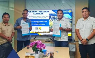BPJN Sulut Tandatangani Kontrak Pekerjaan Preservasi Jalan Beo-Esang-Rainis