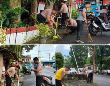 Kapolsek Kawangkoan Pimpin Kerja Bakti Dukung Program ASRI