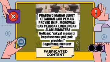 [Hoaks!] Prabowo Marah Luhut Main Proyek IMIP 