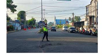 Personel Polsek Bandara Gelar Kamseltibcar 