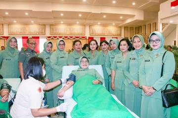 Donor Darah HUT ke-80 Persit KCK PD Merdeka