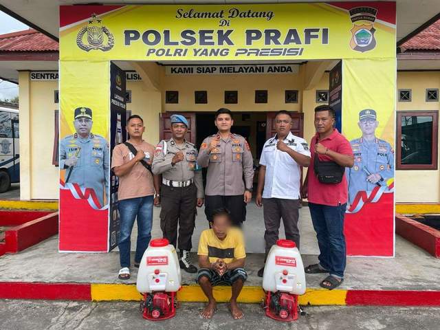 Polsek Prafi Ungkap Kasus Pencurian Tangki Mist Blower