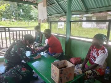 Satgas Yonif 642/Kps Laksanakan Yankes di Kampung Jagiro 