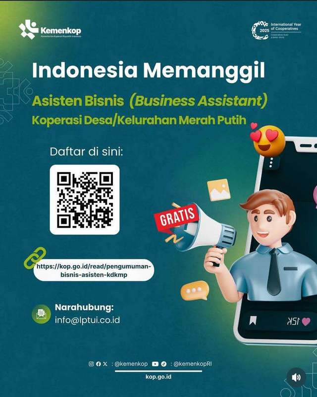 Indonesia Memanggil Asisten Bisnis Koperasi