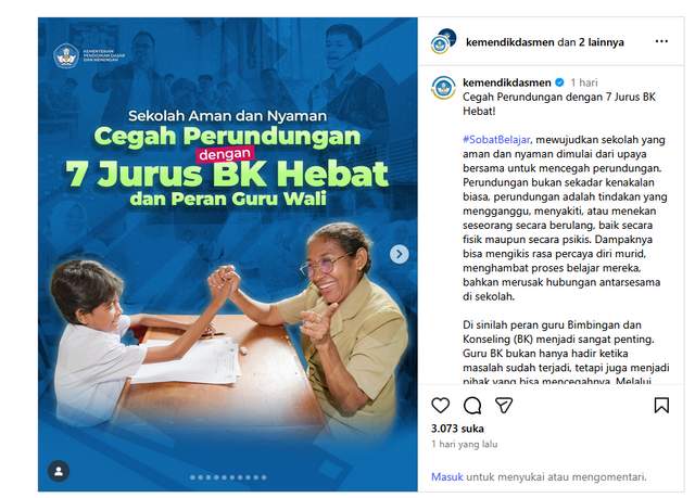 Tujuh Jurus BK Ini Dinilai Bisa Cegah Perundungan 