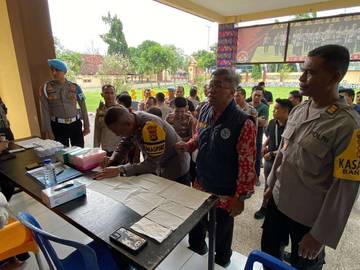 Gandeng BNNK, Polres Bima Kota Tes Urin Personel