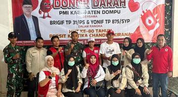 PMI Dompu dan TNI Gelar Donor Darah 