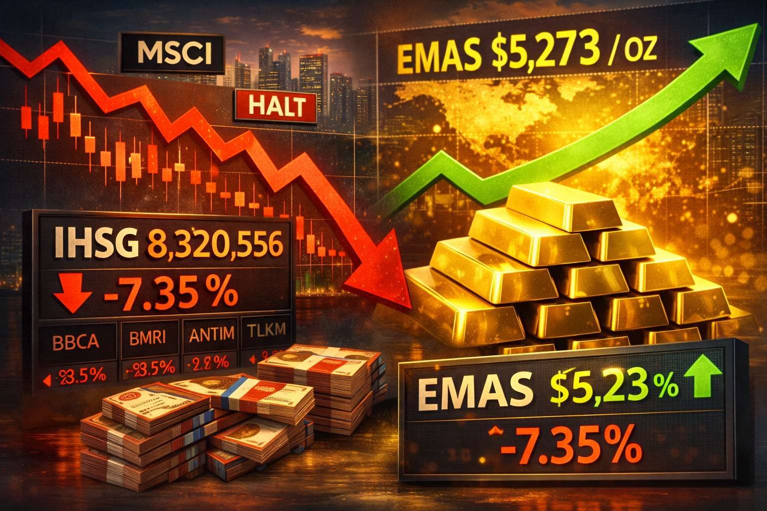 Langkah MSCI Tekan IHSG, Harga Emas Dekati US$5.300