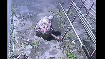 Seorang Pria Terekam Kamera CCTV Curi Perkakas Warga 