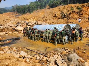 Kodam I/BB Bangun Jembatan Aramco di Desa Bair