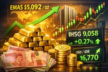 Emas Kembali Rekor, IHSG dan Rupiah Tetap Menguat