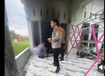 Polres Pelabuhan Belawan Olah TKP Pembakaran Rumah 