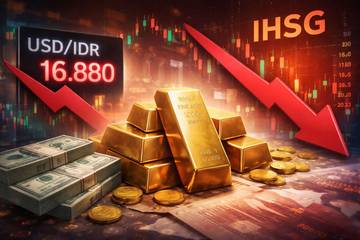 Outlook Negatif Tekan Rupiah, IHSG dan Harga Emas