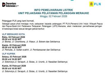 PLN Merauke Lakukan Pemadaman Listrik, Ketahui Jadwalnya