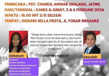 KPI bersama Pdt. Chairul Anwar, Akan Digelar