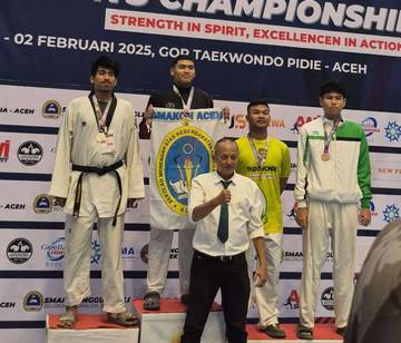 M. Syauqi Al Farabby Raih Emas Taekwondo Aceh